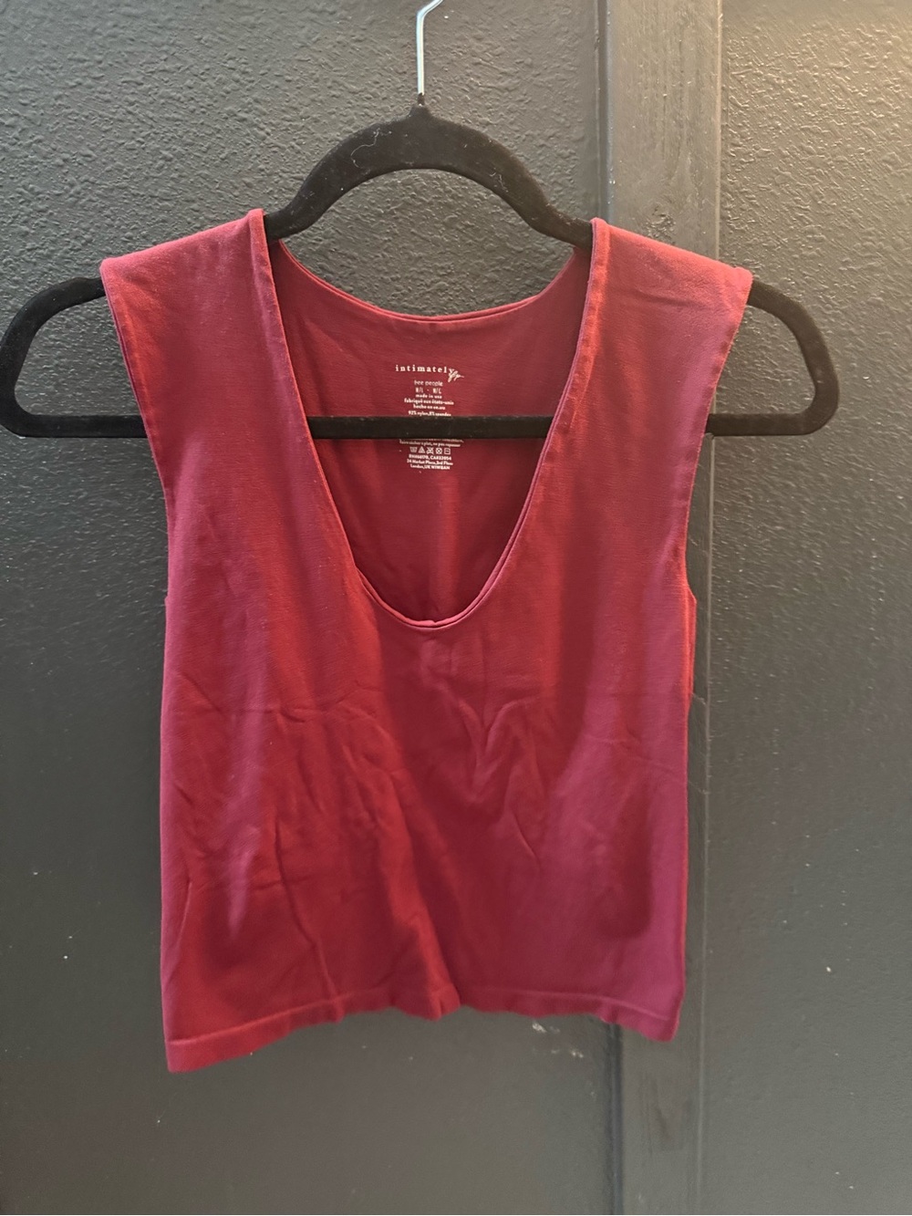Intimately Free People Women's Deep Red Scoop Neck Tank
